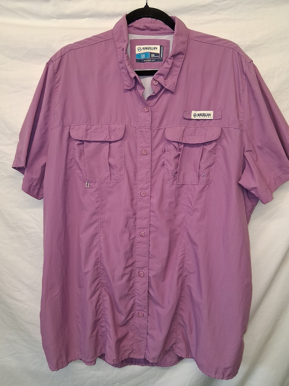 Magellan Outdoors Men's Short-Sleeve Fishing Shirt — Lavender